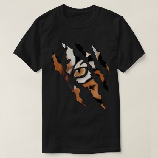 Tiger Eye Scratch Claw Design T-shirt (Design voorkant)