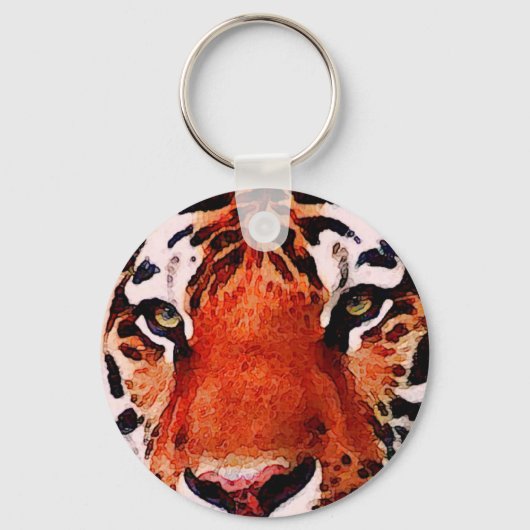 Tiger Eyes Custom Basic Button Sleutelhanger (Voorkant)