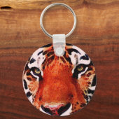 Tiger Eyes Custom Basic Button Sleutelhanger (Voorkant)