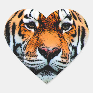Tiger Eyes Inspirerend Hart Sticker