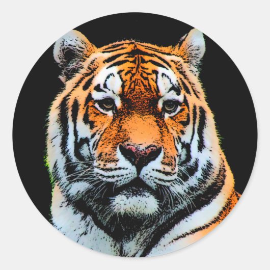 Tiger Eyes Inspirerend Ronde Sticker (Voorkant)