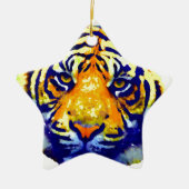 Tiger Eyes Pop Art Keramisch Ornament (Voorkant)