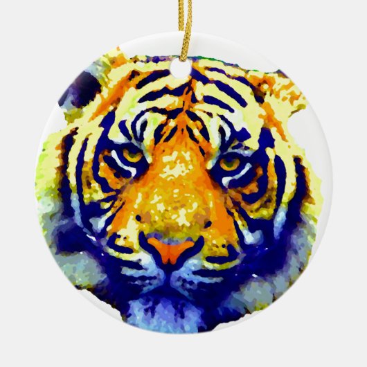 Tiger Eyes Pop Art Keramisch Ornament (Voorkant)