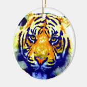 Tiger Eyes Pop Art Keramisch Ornament (Links)