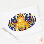 Tiger Eyes Pop Art Ovale Sticker (Envelop)