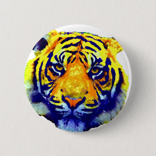 Tiger Eyes Pop Art Ronde Button 5,7 Cm