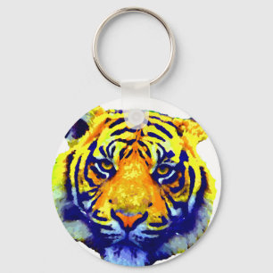 Tiger Eyes Pop Art Sleutelhanger