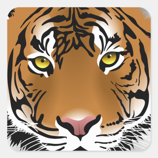 Tiger Eyes Vierkante Sticker (Voorkant)