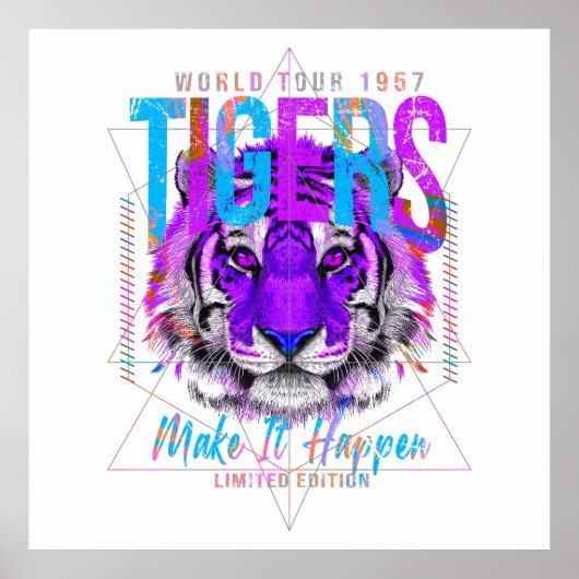 Tiger Face Art Poster (Voorkant)