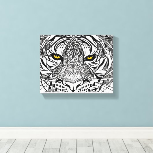 Tiger Face Canvas Afdruk (Insitu (Houten vloer))