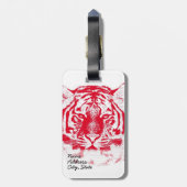 Tiger Face Close 4 Bagagelabel (Achterkant verticaal)