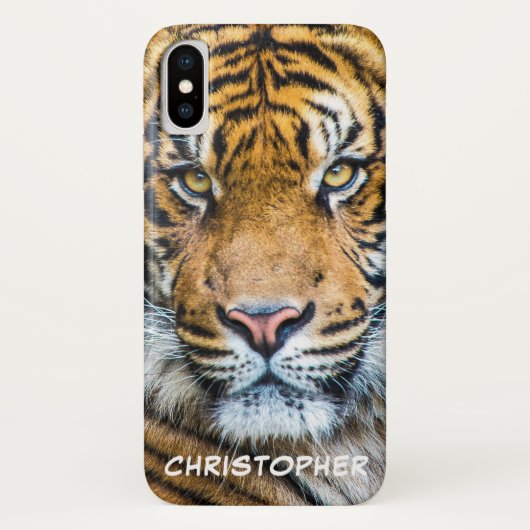 Tiger Face - Gepersonaliseerde naam Case-Mate iPhone Case (Achterkant)