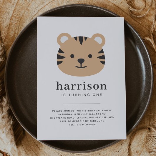 Tiger Face - Invitation d'anniversaire