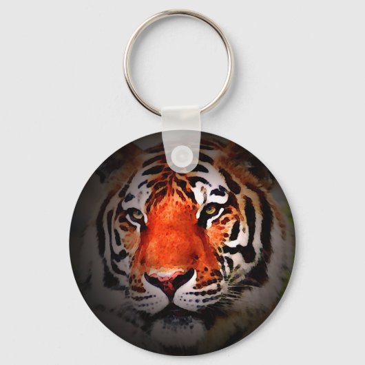 Tiger Face Motivational Artwork Sleutelhanger (Voorkant)