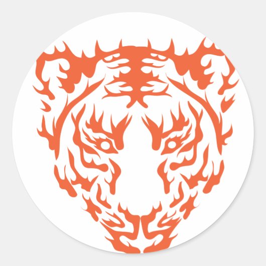 Tiger Face Ronde Sticker (Voorkant)