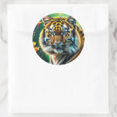 Tiger Face Ronde Sticker (Tas)