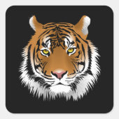 Tiger Face Square Sticker  (Devant)