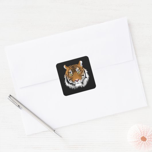 Tiger Face Square Sticker  (Enveloppe)