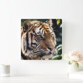 Tiger Face Vierkante Klok (Huis)