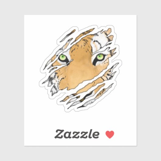 Tiger Face Wildlife Art Sticker (Vel)