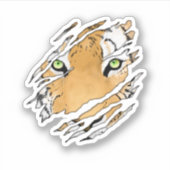 Tiger Face Wildlife Art Sticker (Voorkant)