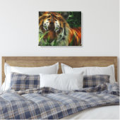 Tiger Face Wrapped Canvas Afdruk (Insitu (Slaapkamer))