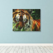 Tiger Face Wrapped Canvas Afdruk (Insitu (Houten vloer))