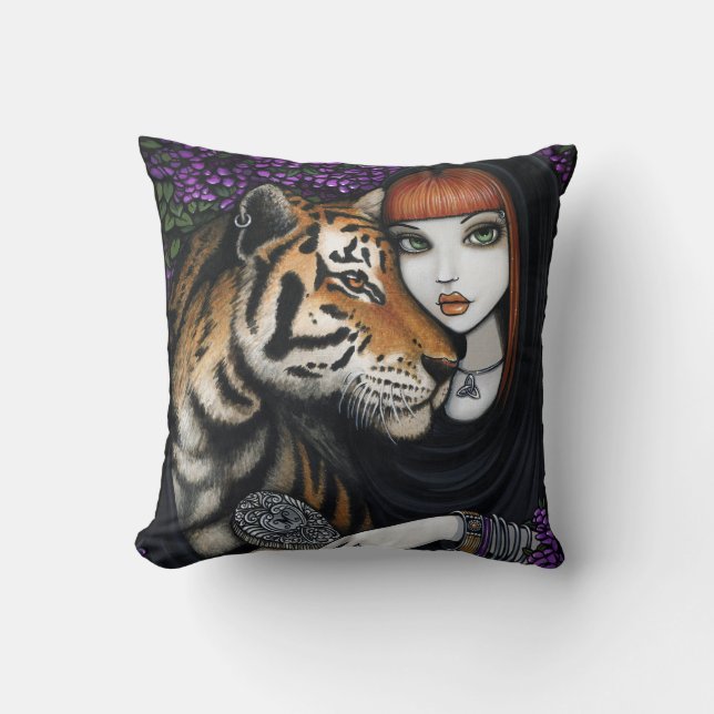Tiger Fae Soul Mates Fantasy Sam Lilah Pillow Kussen (Voorkant)