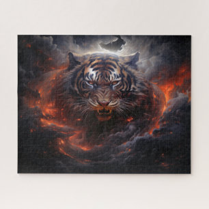 Tiger Fire Storm Surreal Fantasy Art Legpuzzel