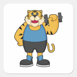 Tiger Fitness Dumbbell Vierkante Sticker