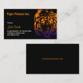 Tiger Fitness/entraînement carte de visite foncé (Devant / Derrière)
