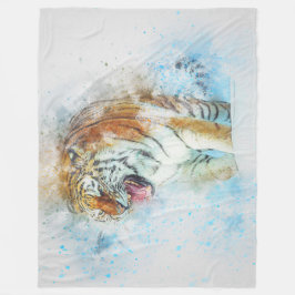 Tiger Fleece Blanket Deken