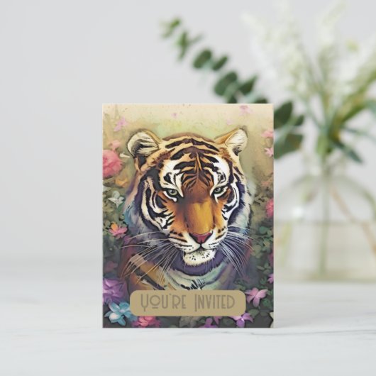 Tiger Flower Invitation QR Code (Debout devant)