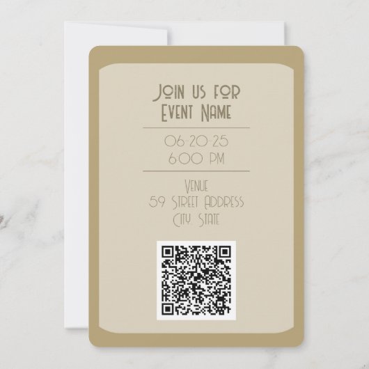 Tiger Flower Save the Date Invitation QR-code (Achterkant)