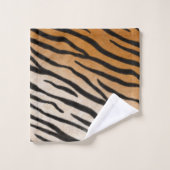 Tiger Fourrure Poster de animal réaliste Tan Monog (Gant de toilette)