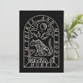 Tiger Funny Body Hurty 30th Birthday Invitation (Debout devant)