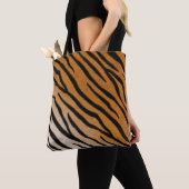 Tiger Fur Oranje & Black Realistic Animal Print Draagtas (Dichtbij)