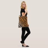 Tiger Fur Oranje & Black Realistic Animal Print Draagtas (Op model)