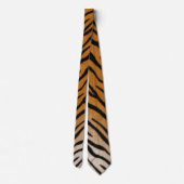 Tiger Fur Oranje & Black Realistic Animal Print Stropdas (Achterkant)