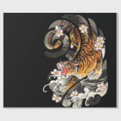 Tiger Gift | Hoger Tattoo Cool Brave Cadeaupapier (Vlak)