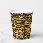 Tiger Gold Black Animal Print Papieren Bekers (Achterkant)