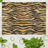 Tiger Gold Black Animal Print Theedoek (Gevouwen)