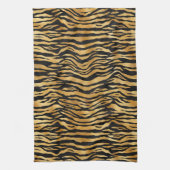 Tiger Gold Black Animal Print Theedoek (Verticaal)