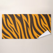 Tiger Gravure noire Orange motif en peau d'animal  (Serviette de bain)
