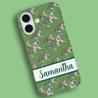 Tiger Green Pattern Gepersonaliseerde naam