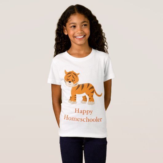 Tiger Happy Homeschooler T-shirt (Voorkant volledig)