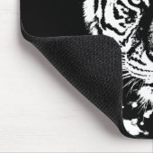 Tiger Head Black en White Pop Art Sjabloon Muismat (Hoek)