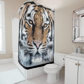 Tiger Head Inspirerend Portrait Douchegordijn (In situ)