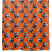 Tiger Head Pattern Design Orange  Douchegordijn (Voorkant)