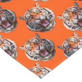 Tiger Head Pattern Design Orange Korte Tafelloper (Hoek)